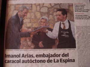 Imanol Arias embajador del caracol autóctono